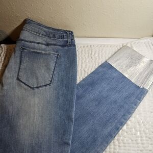 1 Preloved Kaari Blue Size 12 Silver skinny ankle jeans